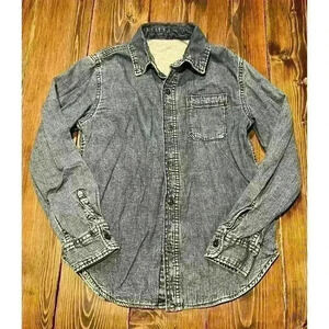 Gap Kids Denim Button Jacket Sz Large Lined 100% Cotton Medium Wash Unisex